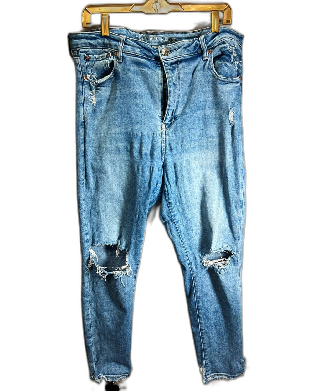American Eagle Jeans Size 16 Modern Indie Sleaze Cut Out Super Stretch Long Jean